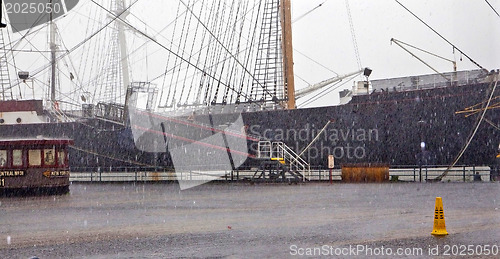 Image of Manhattan. Rain in Seaport