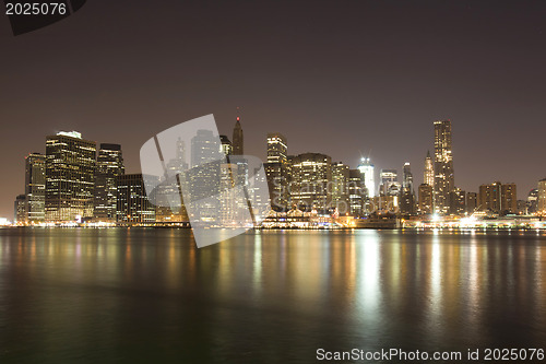 Image of Downtown Manhattan at night