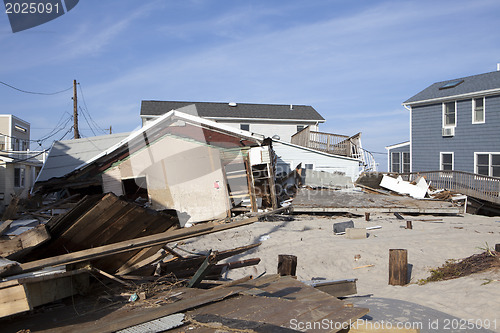 Image of NEW YORK -November12:Destroyed homes during Hurricane Sandy in t