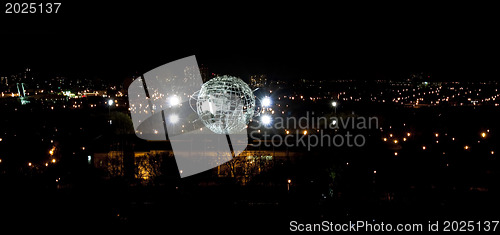 Image of Illuminated Unisphere in Corona Park