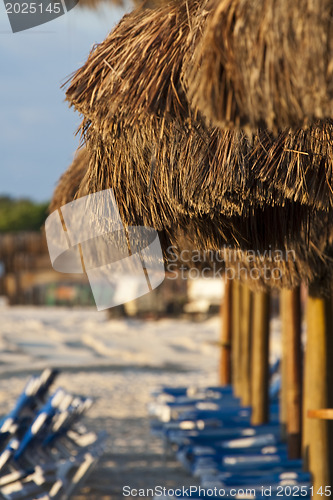 Image of Sraw umbrella at sandy beach