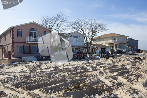 Image of NEW YORK -November12:Destroyed homes during Hurricane Sandy in t