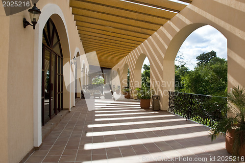 Image of fully open hallway of resort