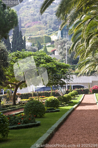 Image of Magnificent park near to center Bahai of religion