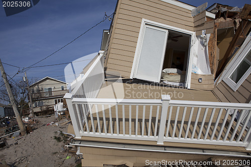 Image of NEW YORK -November12:Destroyed homes during Hurricane Sandy in t