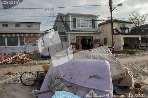 Image of NEW YORK -November12:Destroyed homes during Hurricane Sandy in t