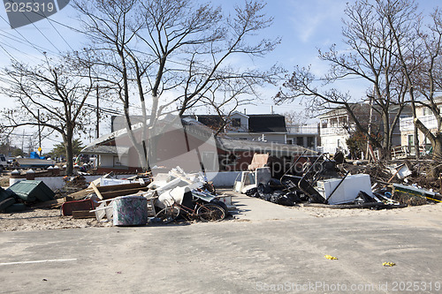 Image of NEW YORK -November12:Destroyed homes during Hurricane Sandy in t