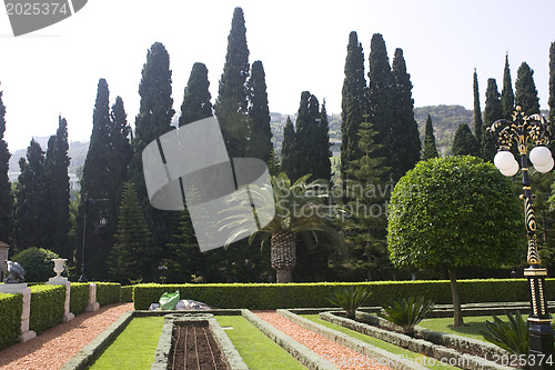 Image of Magnificent park near to center Bahai of religion