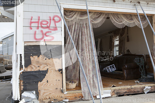 Image of NEW YORK -November12:Destroyed homes during Hurricane Sandy in t