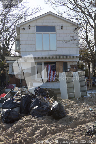 Image of NEW YORK -November12:Destroyed homes during Hurricane Sandy in t