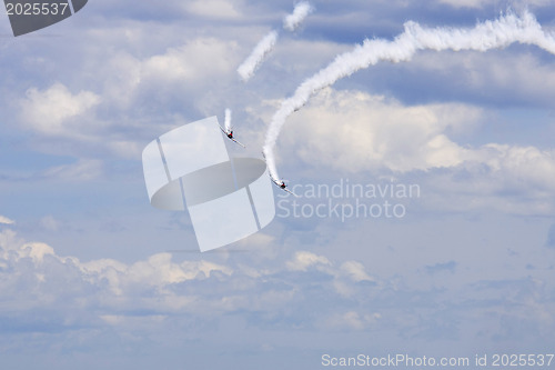 Image of Several planes performing in an air show at Jones Beach