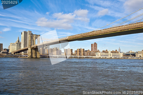 Image of New York - Brooklyn Bridge and Lower Manhattan