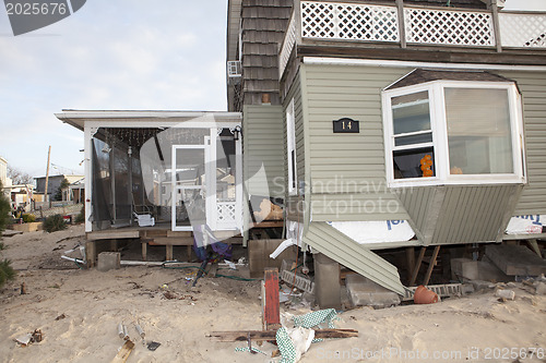 Image of NEW YORK -November12:Destroyed homes during Hurricane Sandy in t