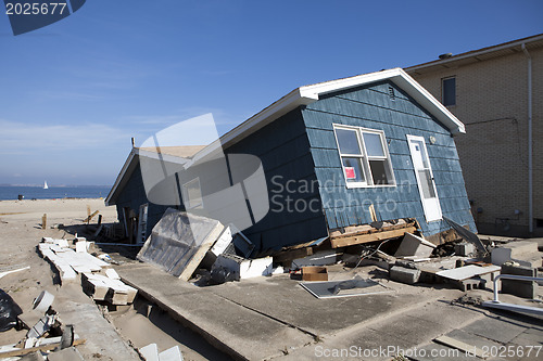 Image of NEW YORK -November12:Destroyed homes during Hurricane Sandy in t