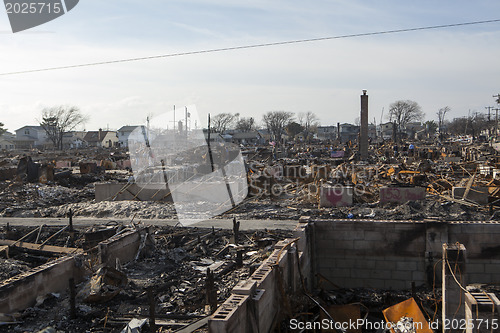 Image of NEW YORK -November12: The fire destroyed around 100 houses durin