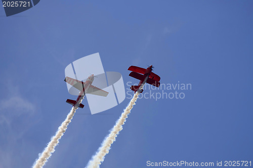 Image of Two planes performing in an air show