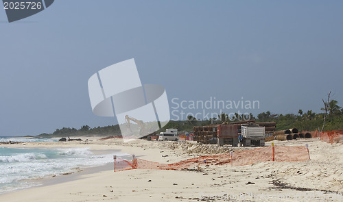 Image of Constraction on Caribbian beach