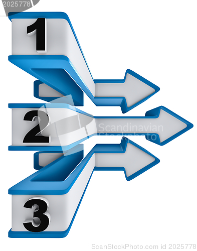 Image of One two three - symbol progress for three steps