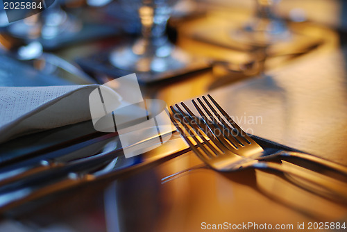 Image of Table set for fine dining