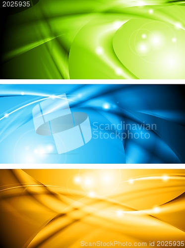 Image of Abstract glowing banners collection