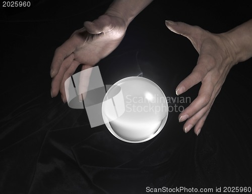 Image of crystal ball and hands