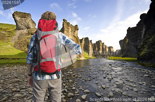 Image of Hiker in canyon