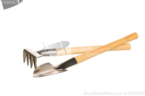 Image of Garden rake and spade
