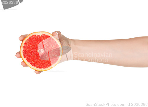 Image of Hand with grapefruit