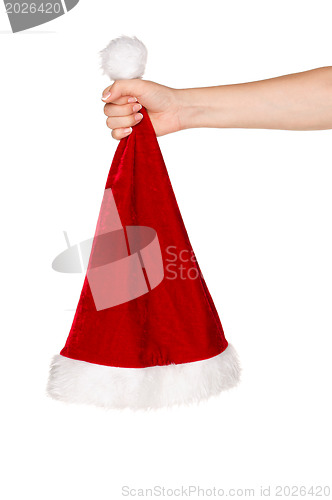 Image of Hand with Santa Claus hat