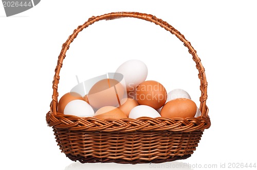 Image of Eggs in wicker basket