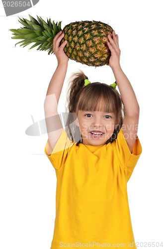 Image of Little girl with pineapple