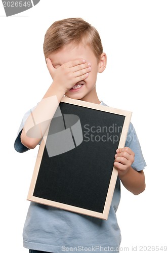 Image of Boy with blackboard