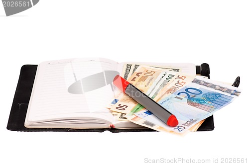 Image of Money and notepad