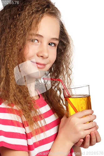 Image of Girl with apple juice