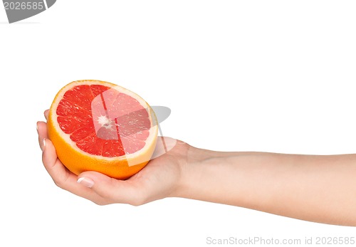 Image of Hand with grapefruit