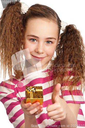 Image of Girl with gift box