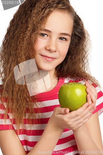 Image of Girl with apple