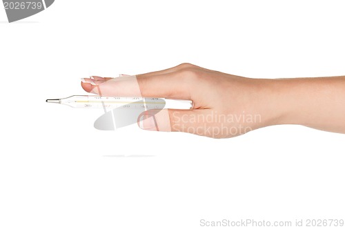 Image of Hand with thermometer