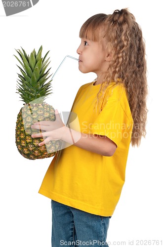 Image of Little girl with pineapple
