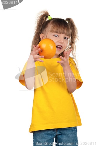 Image of Little girl with grapefruit