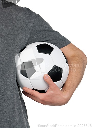 Image of Man with classic soccer ball