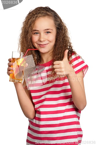 Image of Girl with apple juice