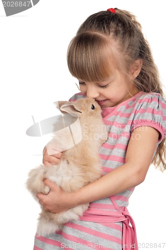 Image of Little girl with rabbit