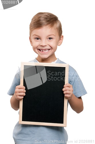 Image of Boy with blackboard