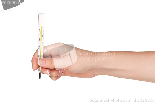 Image of Hand with thermometer