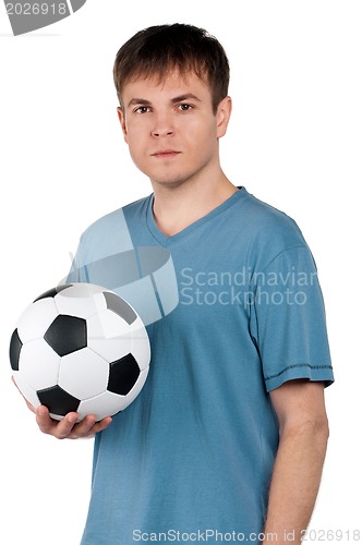 Image of Man with classic soccer ball