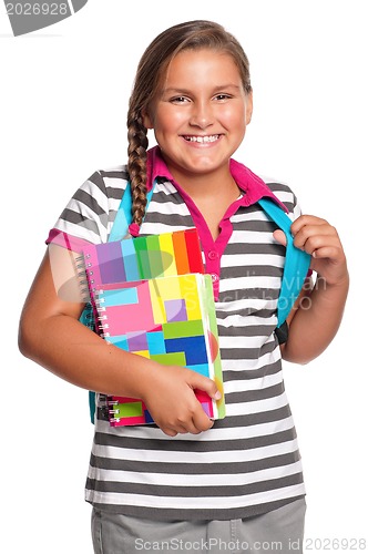 Image of Girl with exercise books