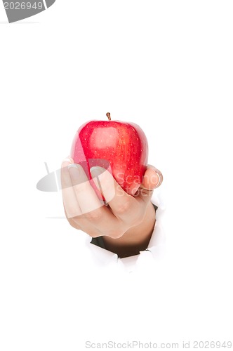 Image of Hand with apple