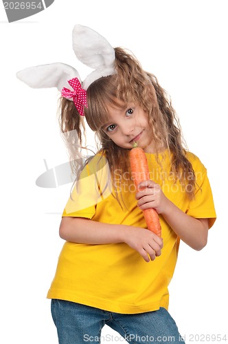 Image of Little girl with bunny ears