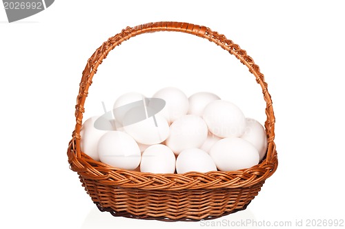 Image of Eggs in wicker basket